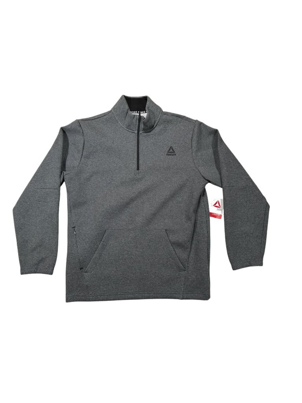 Reebok Men’s RBK Unwind Quarter-Zip Pullover M Charcoal Heather Moisture-Wicking